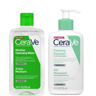 Cerave Foaming Double Cleansing Duo In White