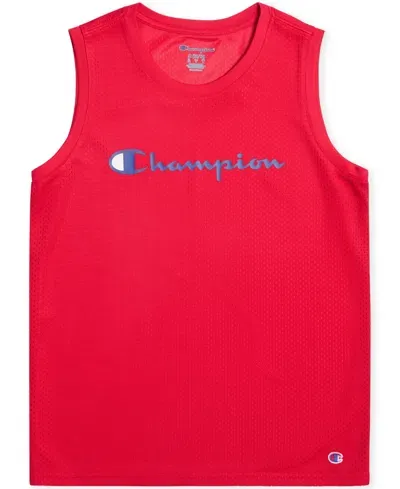 Champion Kids' Big Boys Mesh Tank Sleeveless Top In Red