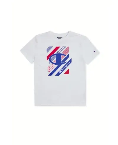 Champion Kids' Big Boys Short Sleeves Graphic T-shirt In White