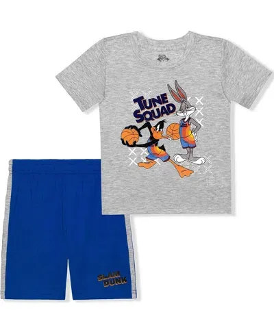 Children's Apparel Network Babies' Toddler Gray Space Jam T-shirt And Shorts Set