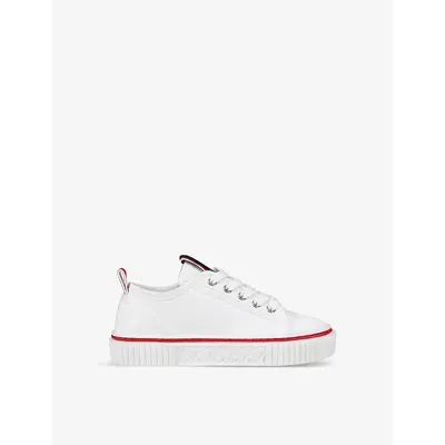 Christian Louboutin Boys White Kids Pedro Junior Cotton-canvas Low-top Trainers