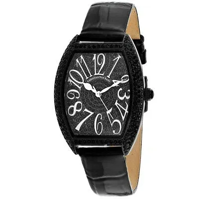 Pre-owned Christian Van Sant Womens Elegant Black Dial Watch - Cv4823