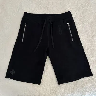 Pre-owned Chrome Hearts Grp Y Not Terry Cotton Shorts Black Size Medium