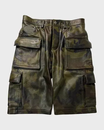 Pre-owned Chrome Hearts Leather Camo Cargo Shorts Sz:32