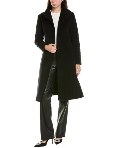 Cinzia Rocca Long Wool & Cashmere-blend Coat In Black