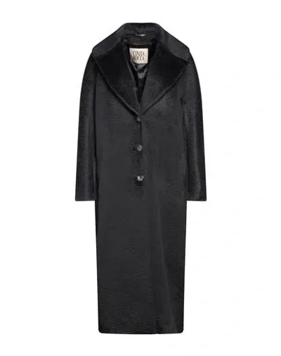 Cinzia Rocca Woman Coat Black Size 16 Alpaca Wool, Virgin Wool, Polyamide