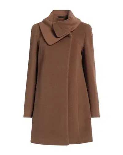 Cinzia Rocca Woman Coat Brown Size 12 Virgin Wool, Alpaca Wool