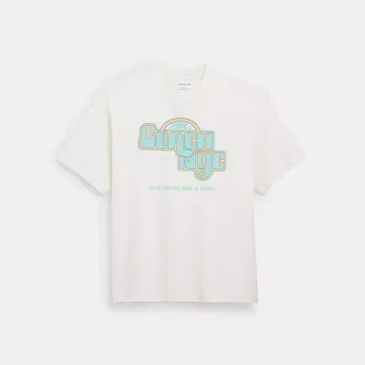 Coach Outlet New York T Shirt In Organic Cotton In White