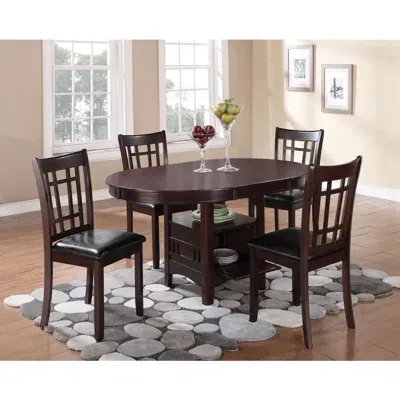 Coaster Lavon 5-piece Dining Room Set Espresso And Black In Brown