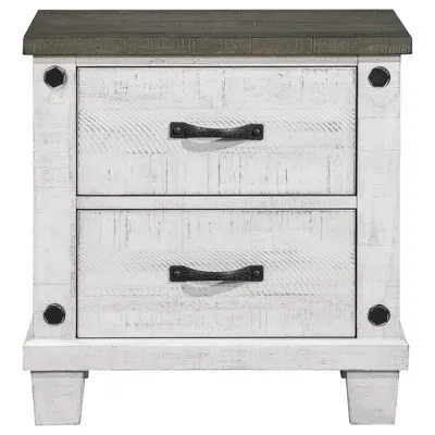 Coaster Lilith 2-drawer Nightstand Distressed Grey And White In Blue