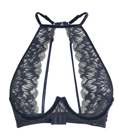 Coco De Mer High-neck Azzura Bra In Blue