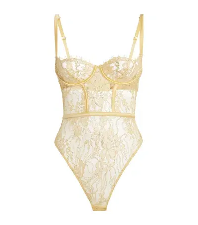 Coco De Mer Lace Fiorella Bodysuit In Gold