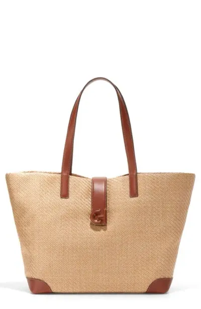 Cole Haan Classic Straw Tote In Tan