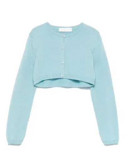 Colorichiari Kids' Cropped Cardigan In Blue