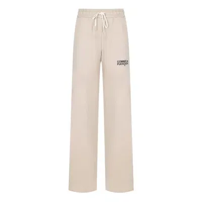 Comme Des Fuckdown Beige Cotton Jeans & Pant In Neutral