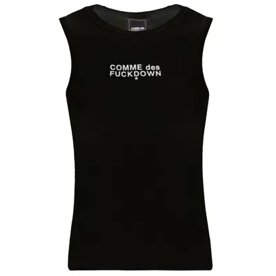 Comme Des Fuckdown Black Cotton Tops & T-shirt