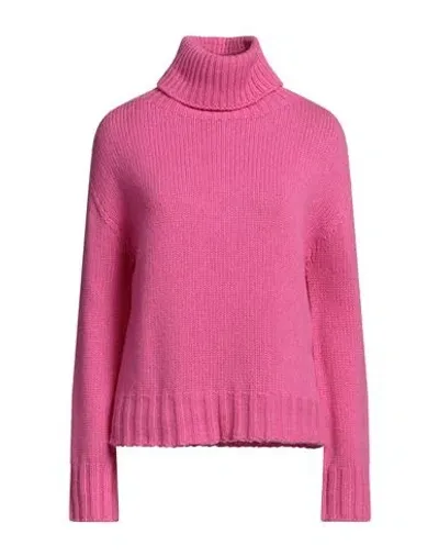 Compagnia Italiana Woman Turtleneck Fuchsia Size M Wool, Cashmere In Pink