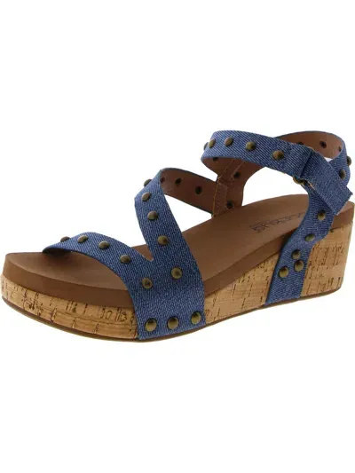 Corkys Womens Adjustable Open Toe Wedge Sandals In Multi