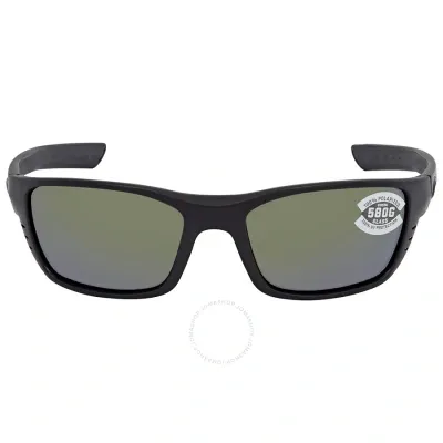 Costa Del Mar Whitetip Green Mirror Polarized Glass Unisex Sunglasses Wtp 01 Ogmglp 58 In Black / Green / White