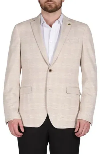 Cricketeer Plaid Knit Sport Coat In Tan