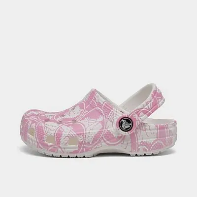 Crocs Babies'  Girls' Toddler Duke Print Classic Clog Shoes In Pink Tweed