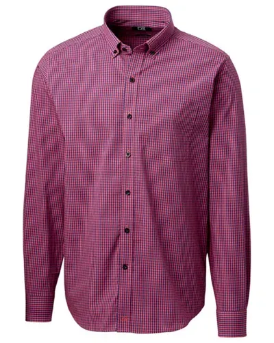 Cutter & Buck Anchor Gingham Shirt In Pink