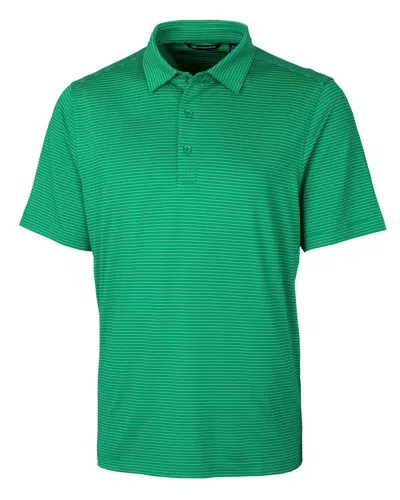 Cutter & Buck Forge Pencil Stripe Stretch Mens Polo Shirt In Green