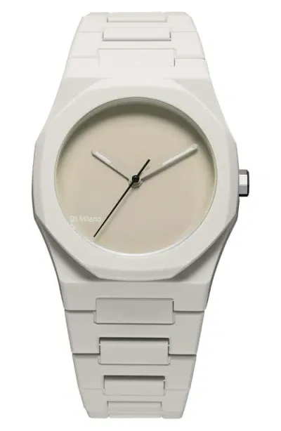 D1 Milano Polycarbonate Bracelet Watch, 37mm In White