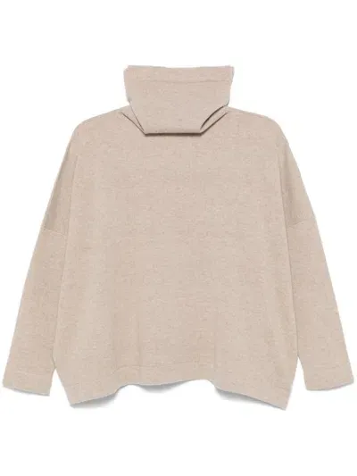 Daniela Gregis Wool Turtle-neck Sweater In Beige