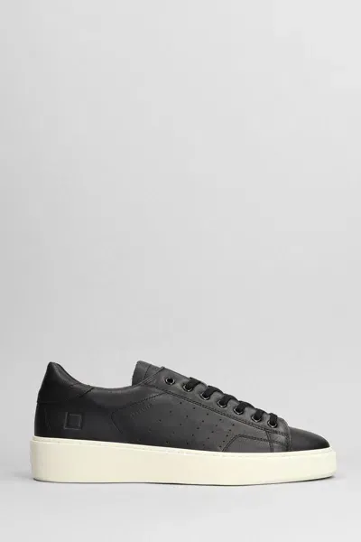 Date Levante Sneaker In Black Leather