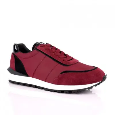 David Wej Men's Madison Smart Trainers - Wine In Red