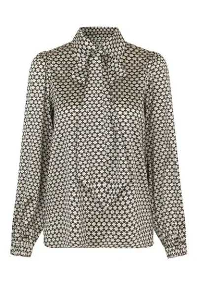 Dea Kudibal Silk Blouse With Front Bow In Terni Pattern