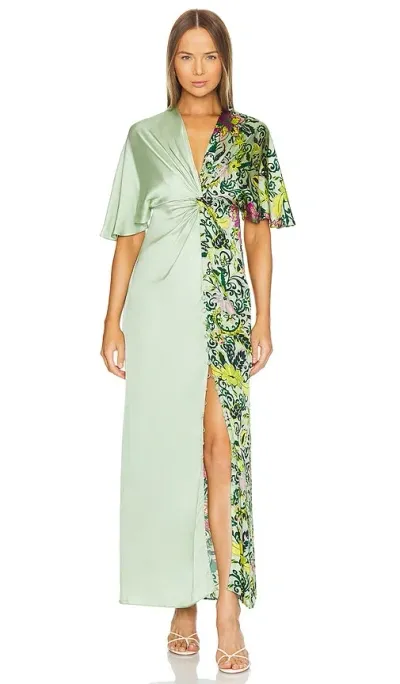 Diane Von Furstenberg Hattie Dress In Garden Paisley Mint