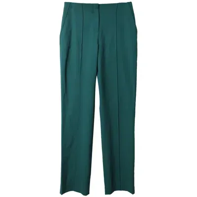 Diane Von Furstenberg Tailored Jeans In Teal Wool In Green