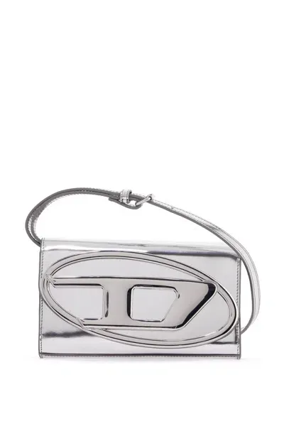 Diesel Mini Crossbody Shoulder Bag With In Silver