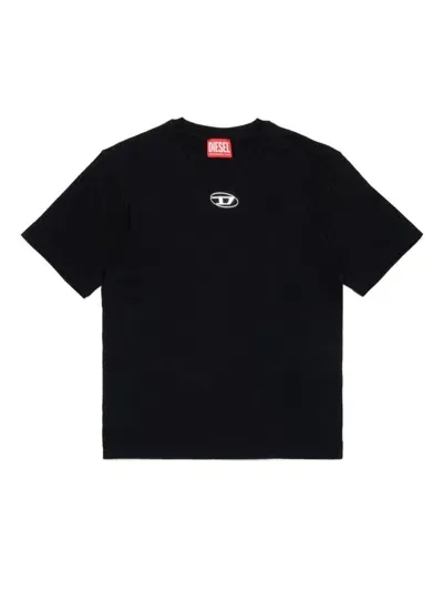 Diesel Kids' Oval D Branded T-shirt In Black