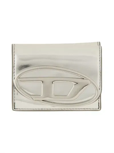 Diesel Trifold Wallet In Silver