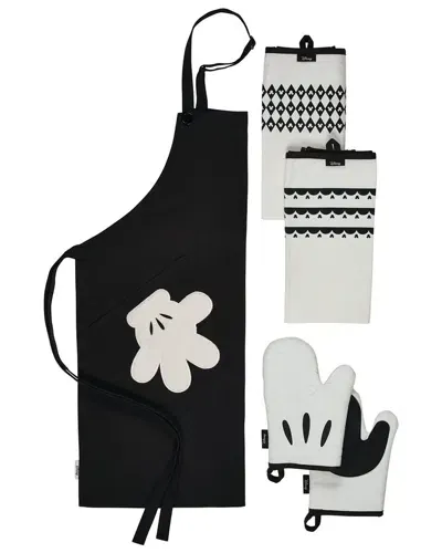 Disney Home 5pc Oven Mitt, Apron & Towel Set In Black