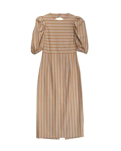 Dolores Promesas Women's Yellow / Orange Orange Stripe Midi Dress In Yellow/orange