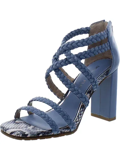 Donald J Pliner Seska Womens Faux Leather Zipper Heels In Blue