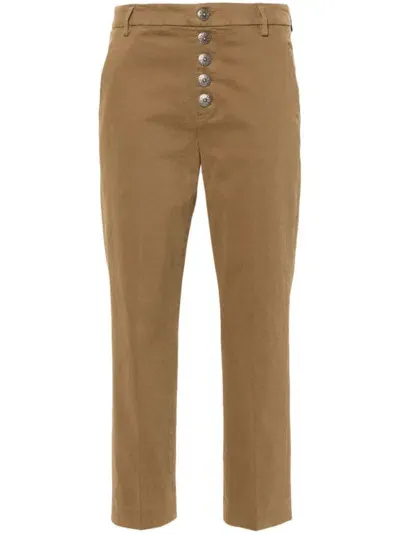 Dondup Khaki Stretch-cotton Tapered Leg Jeans