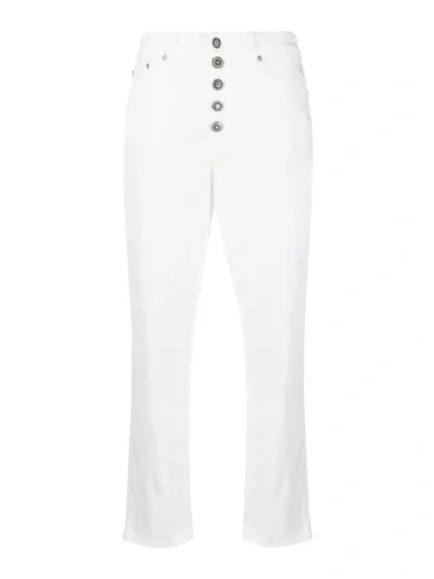 Dondup Koons Loose-fit Cropped Jeans In White