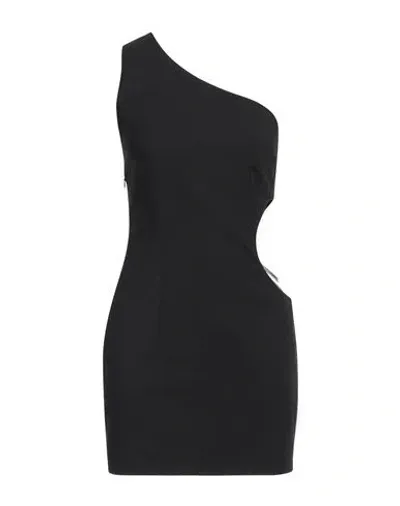 Dondup Woman Mini Dress Black Size 6 Virgin Wool, Elastane