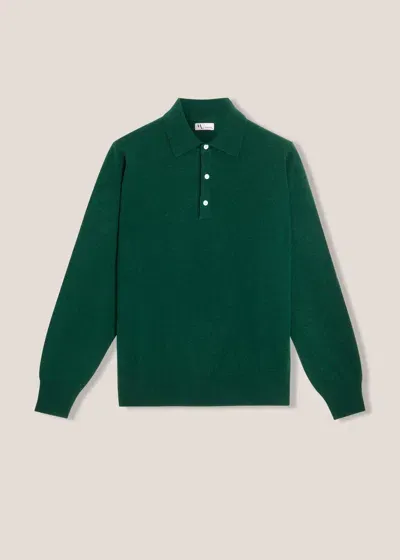 Doppiaa Aaric Green Wool Polo Shirt