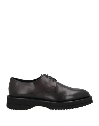 Doucal's Man Lace-up Shoes Black Size 7 Calfskin