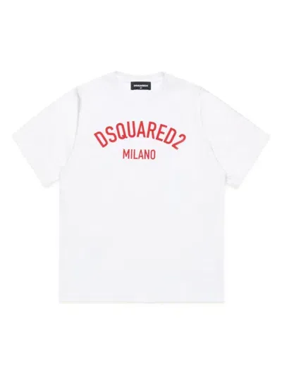 Dsquared2 Kids' Logo-print Cotton T-shirt In White