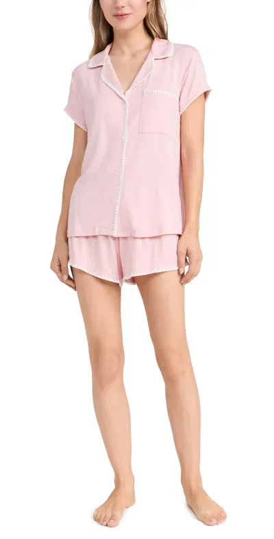 Eberjey Frida Short Pj Set Silver Pink/ivory