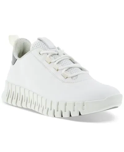 Ecco Gruuv Leather Sneakers In White