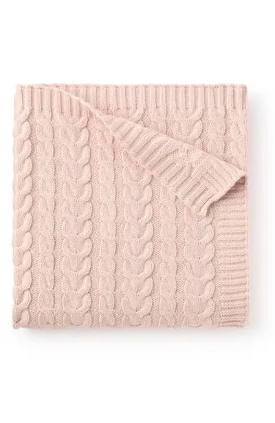 Elegant Baby Kids'  Horseshoe Cable Knit Cotton Blanket In Pink