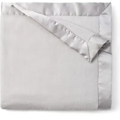 Elegant Baby Satin Trim Fleece Blanket In Gray